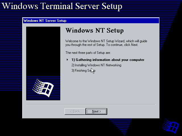 Windows NT 4 Terminal Server Setup