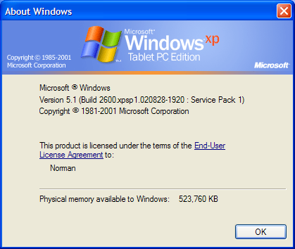 XP Tablet PC
