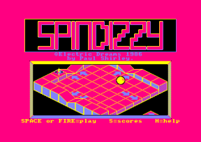 The main screen of Spindizzy
