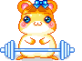 hamster weighlifting animation