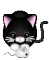 two cats and hearts animation