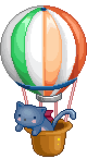 catin ahot air balloon basket animation