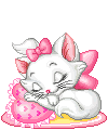 white cat asleep animation