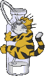 cat drinking from bottle animation