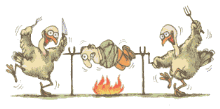 spit roasting animation