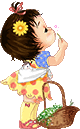 little girl blowing hearts  animations