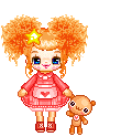 ginger girl with teddy  animations