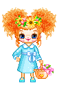  ginger girl with basket of hearts animations
