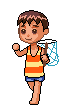 boy with a fishing net  animations