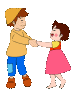 boy and girl playing ring a ring of roses  animations