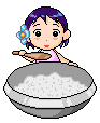  girl eating her rice animations