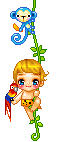 tarzan with parrot nd monkey  animations