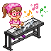 playing a synth  animations