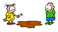 throwing stones into the muddly puddle  animations