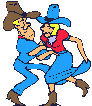 country and western dancers  animation