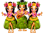  3 hula hula dancers animation