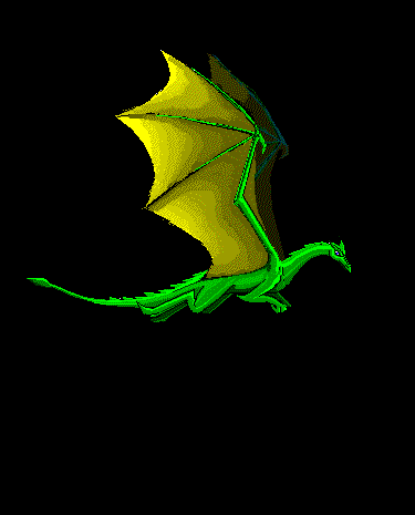 green and yellow dragon animation