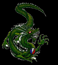 green firery dragon animation