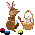  Rabbit painting eggs amimation