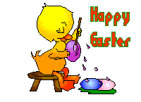 Easter Chick painting eggs  amimation