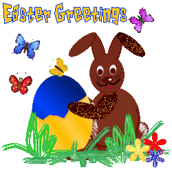 Bunny with egg and butterflies  amimation