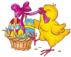 chick and basket of eggs  amimation