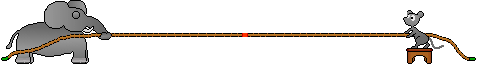 elephant and mouse pulling on rope  animation