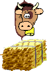   cow with straw  animation