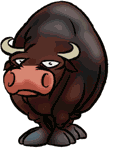 dark brown bull cow    animation