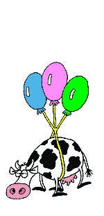  cow with balloons   animation