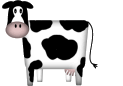 black and white cow    animation