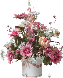 bowl of buquet of flowers  animation