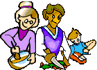 mothers and chid cooking   animation