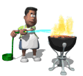 bbq on fire   animation