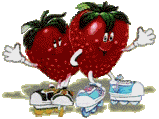 two strawberries   animation