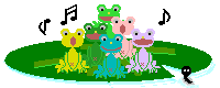  cute frogs on a lillypad animation