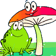  frog under a toadstool animation