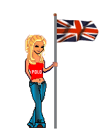 girl with flag animation